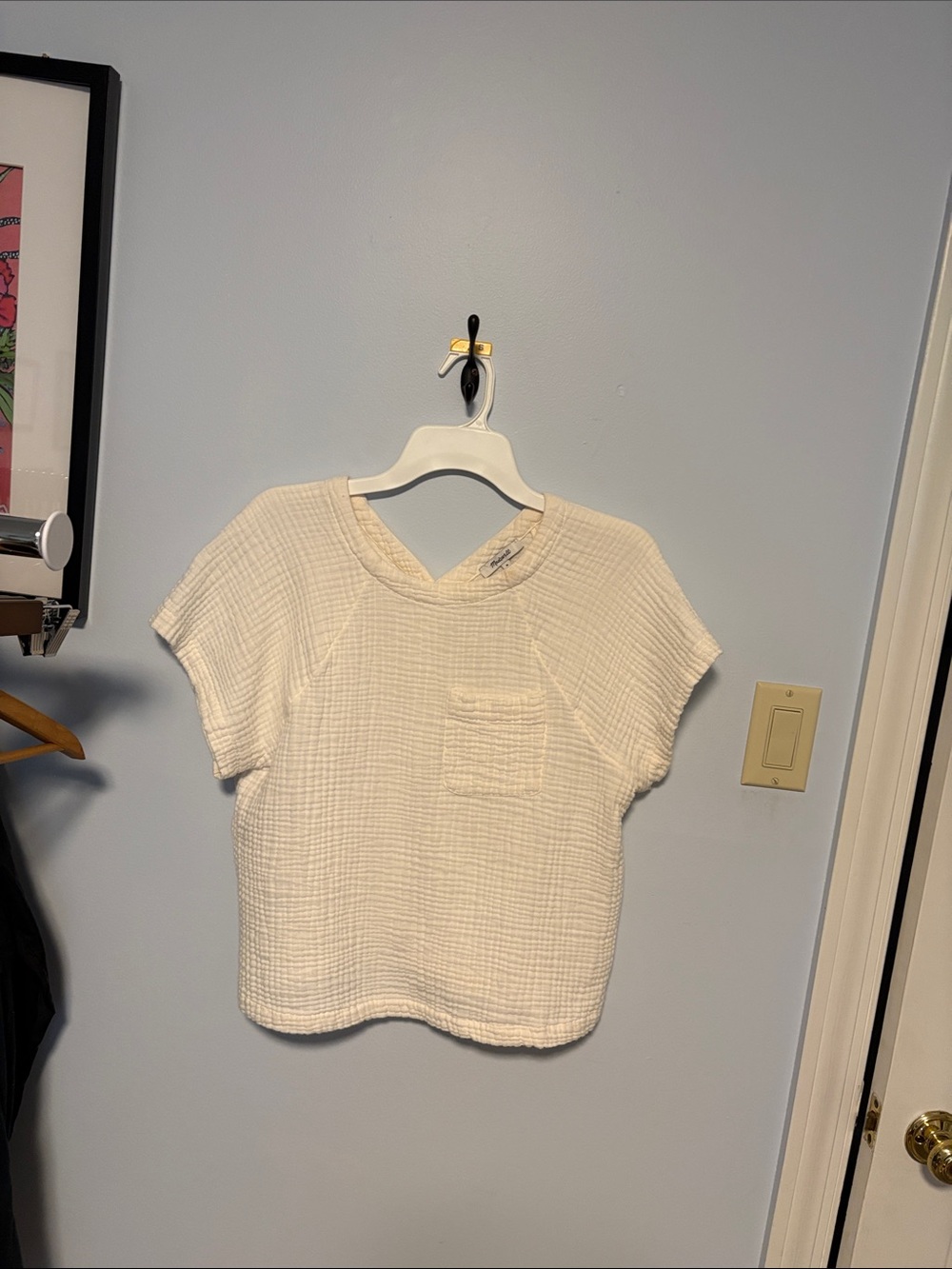 Madewell Women’s Short-Sleeve Waffle Knit Top - Cream